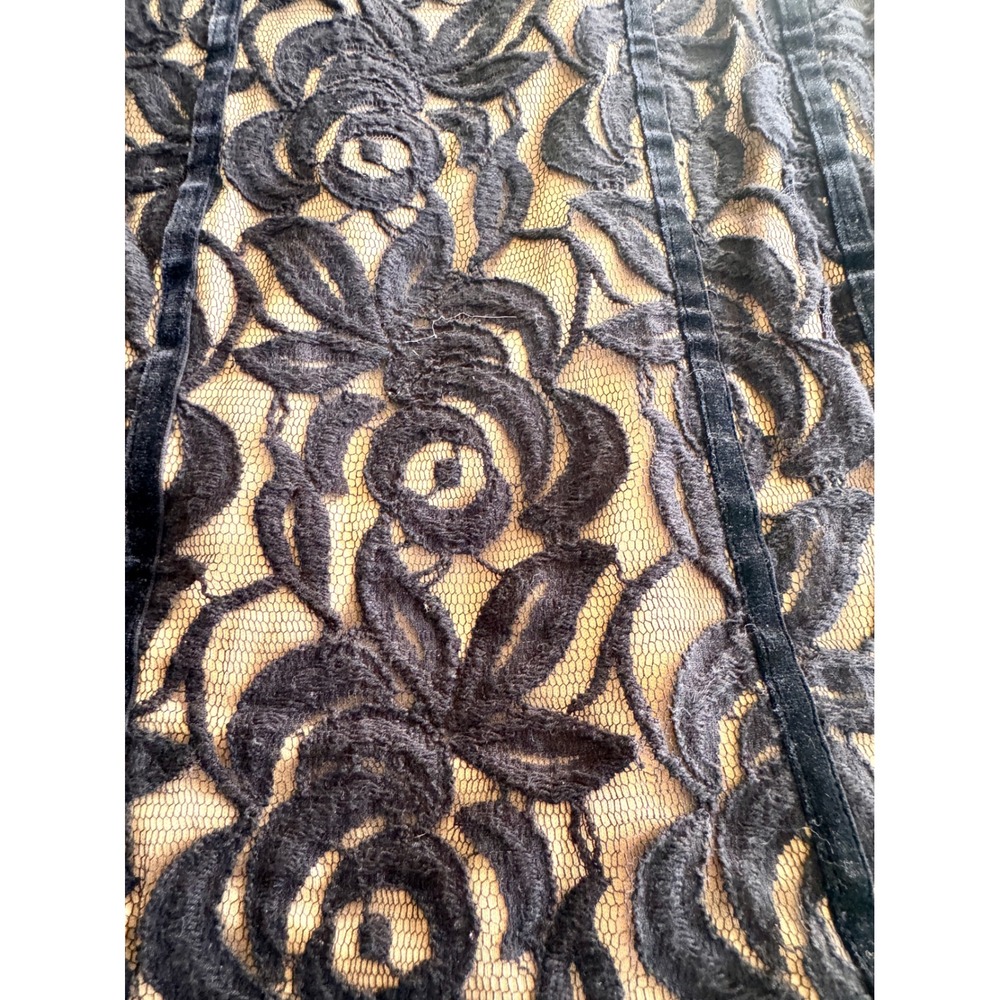 INC International Concepts Black Lace Bustier Mini Dress Rose Velvet Trim Medium - Picture 4 of 11